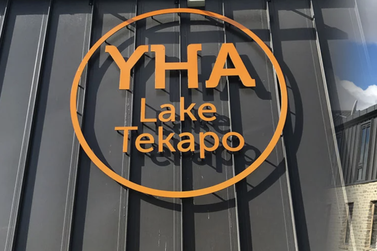 3d signage used at the YHA in Lake Tekapo