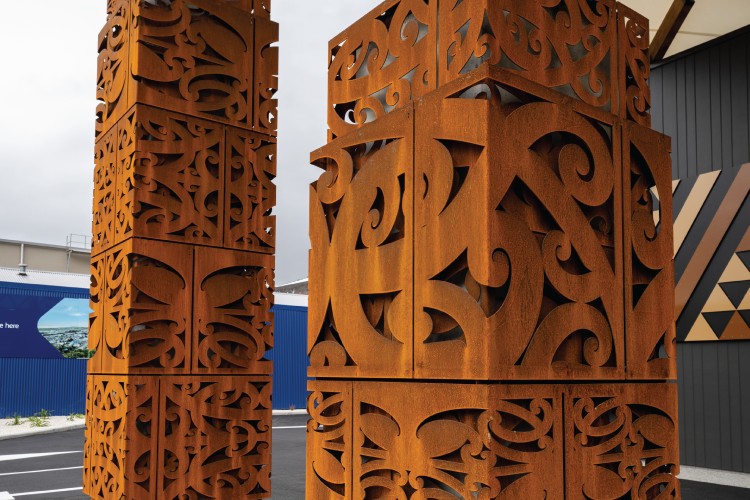 Steel Pillars Pounamu Pathways Greymouth