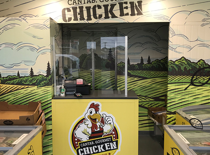 Cantab Chicken inside signage